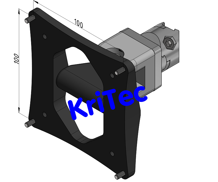 KriTec Monitorgelenk VESA 75-100 inkl. Adapter Profil-Rundrohr D28