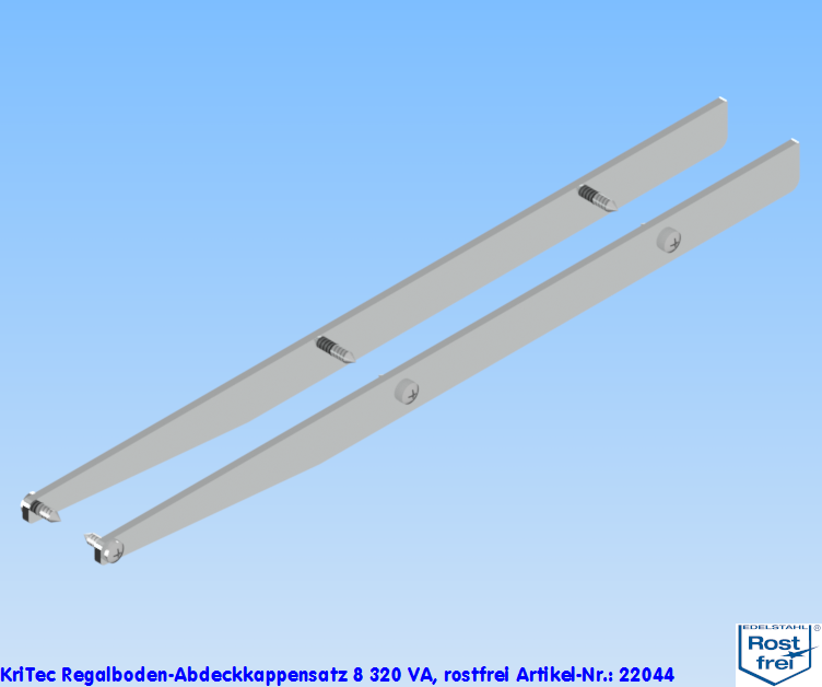 KriTec Regalboden-Abdeckkappensatz 8 320 VA, rostfrei