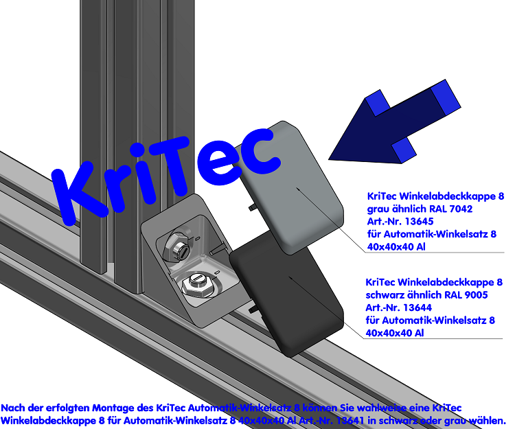 KriTec Automatik-Winkelsatz 8 40x40x40 Al