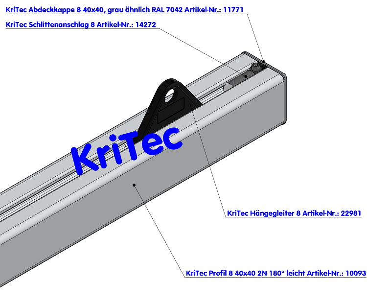 KriTec Hängegleiter 8 Raster 40