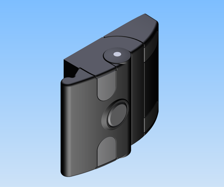 KriTec Fallenverschluss Mini, ohne Schloss, anschraubbar von vorne, schwarz