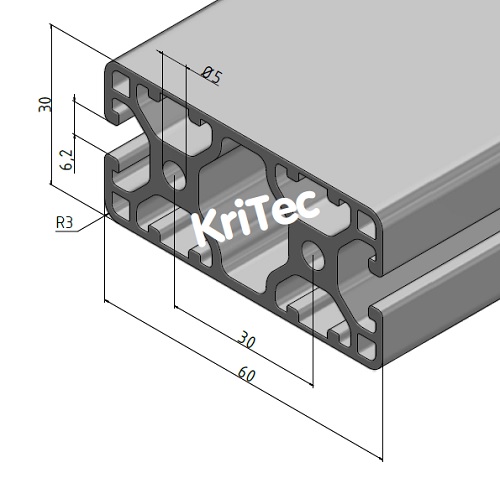 KriTec Profil 6 60x30 4N 180° leicht