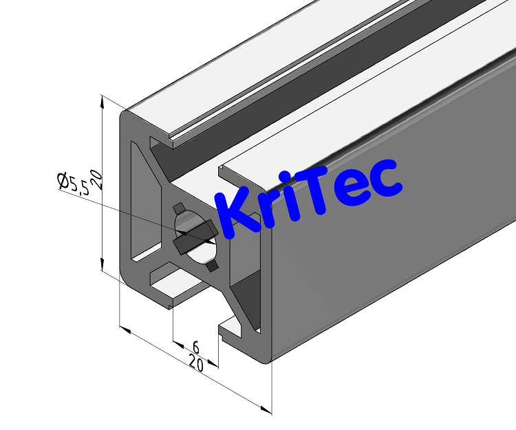 KriTec Profil 6 20x20 2N 180°