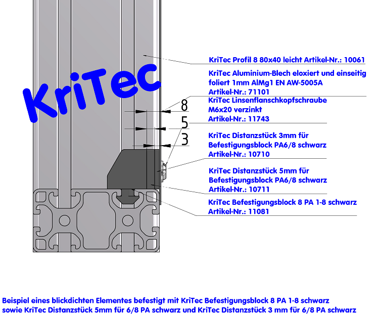 KriTec Profil 8 80x40 leicht