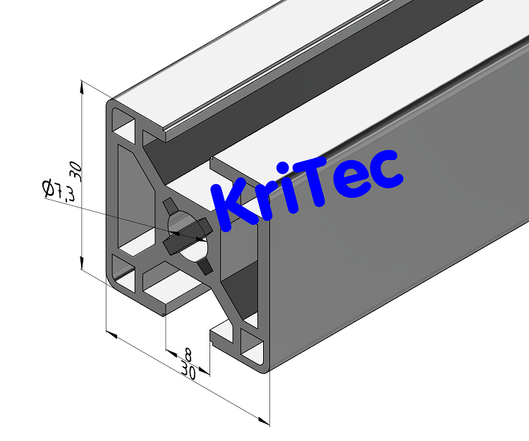 KriTec Profil 8 30x30 2N 180°