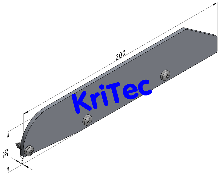 KriTec Regalboden-Abdeckkappensatz 8 200 hoch ohne Bordkante St, weißaluminium