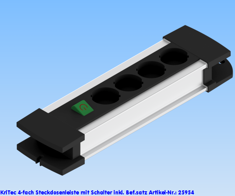 KriTec 4-fach Steckdosenleiste mit Schalter