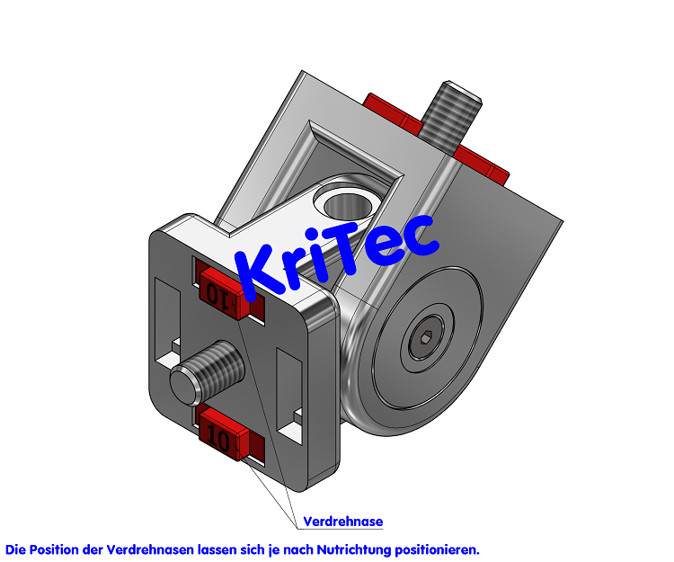 KriTec Schwenklager 10 Raster 40/ 45/ 50/ 60