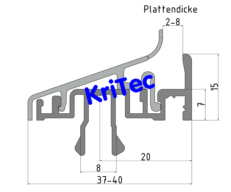KriTec Schutzscheibenprofil 10 inkl. Clipleiste