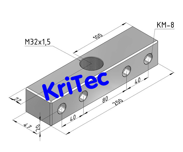 KriTec Adapterblock 8 für Bodenhülse M32