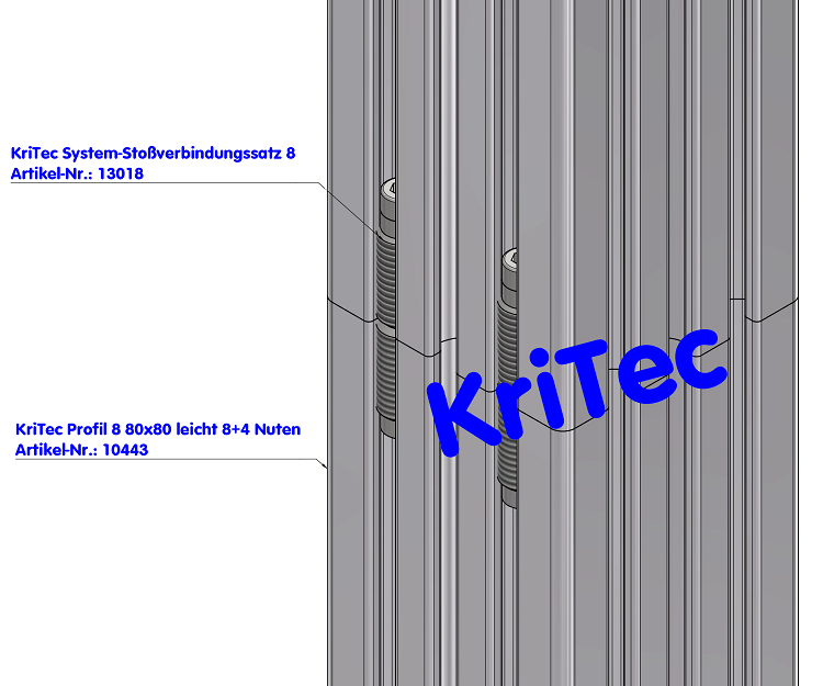 KriTec Profil 8 80x80 leicht 8+4 Nuten