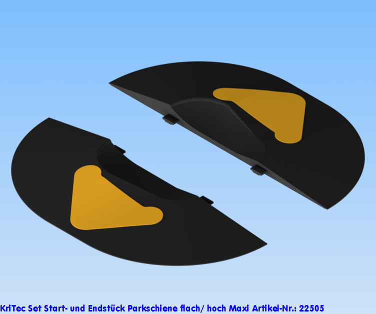 KriTec Set Start- und Endstück Parkschiene flach/ hoch Maxi