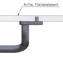 KriTec Handgriff Al 120 gebogen, schwarz und silber