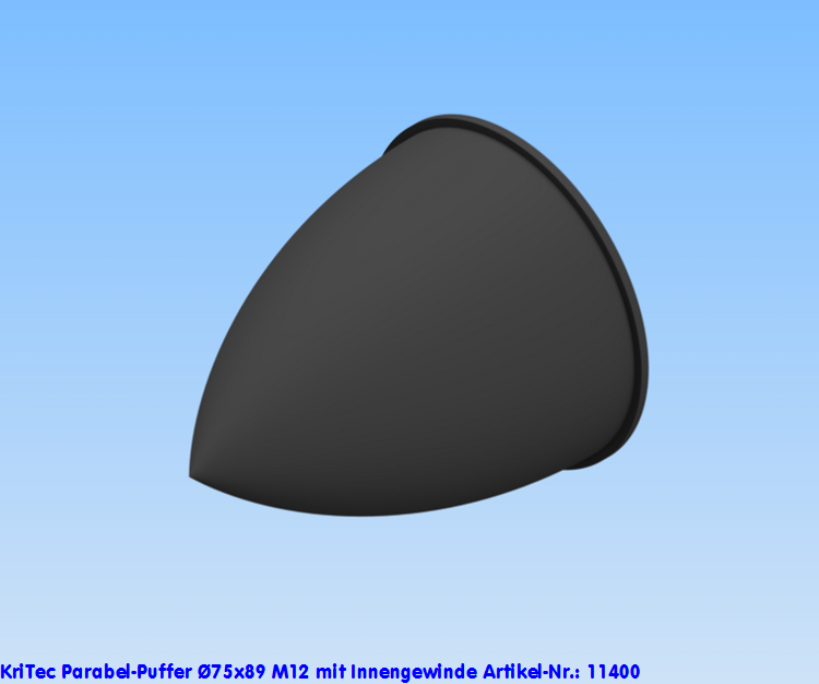 KriTec Parabel-Puffer Ø75x89 M12 mit Innengewinde