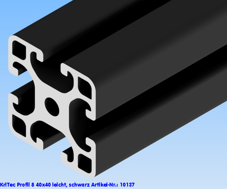KriTec Profil 8 40x40 leicht schwarz