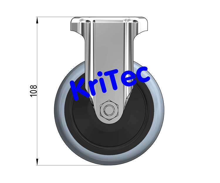KriTec Bockrolle D80 TPE grau ESD