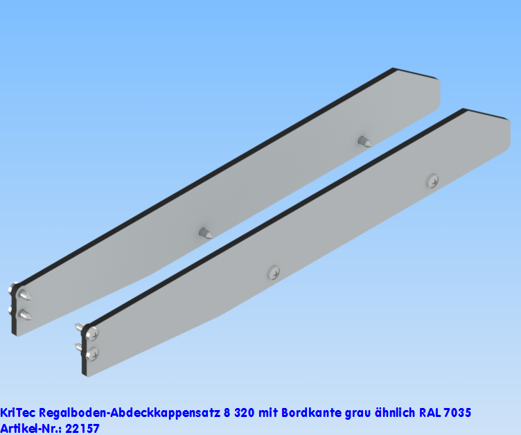 KriTec Regalboden-Abdeckkappensatz 8 320 mit Bordkante grau ähnlich RAL 7035