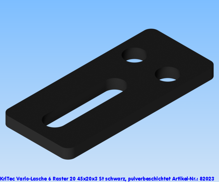 KriTec Vario-Lasche 6 Raster 20 45x20x3 St schwarz, pulverbeschichtet