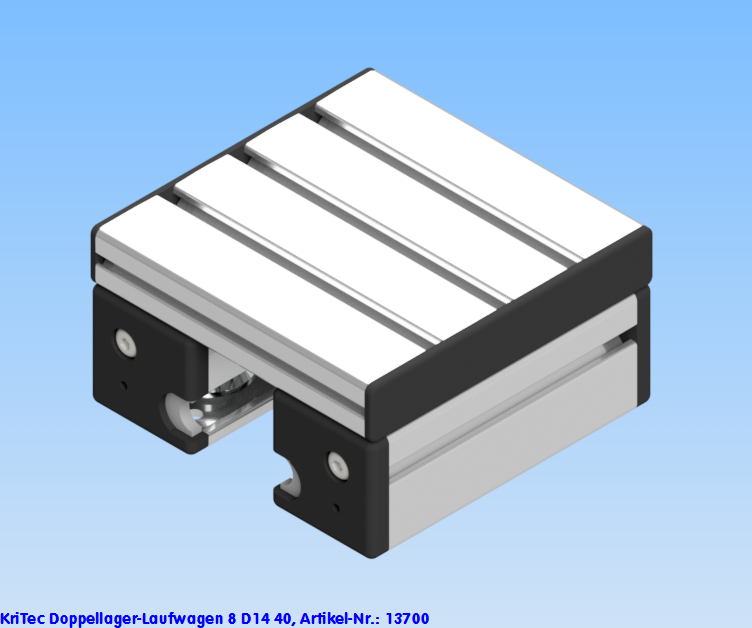 KriTec Doppellager-Laufwagen 8 D14 40