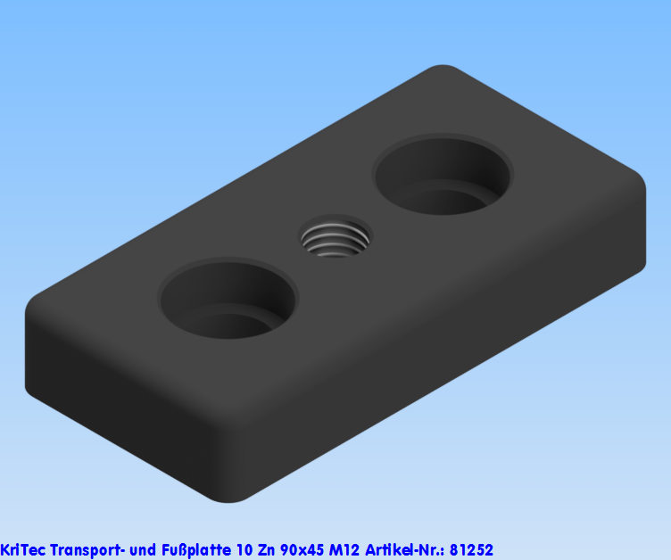 KriTec Transport- und Fußplatte 10 Zn 90x45 M12