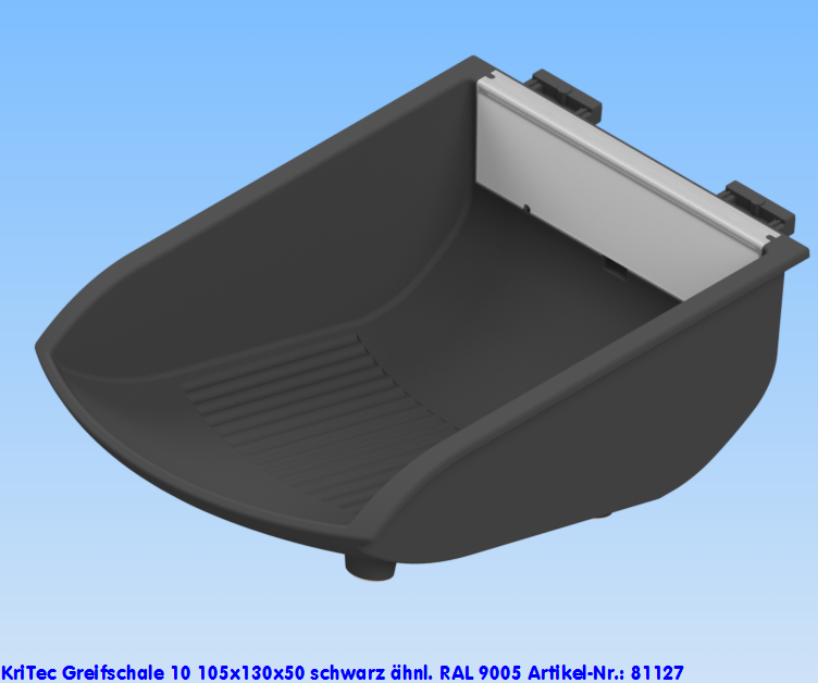 KriTec Greifschale 10 105x130x50 schwarz ähnl. RAL 9005