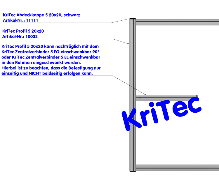 KriTec Zentralverbinder 5 EL einschwenkbar