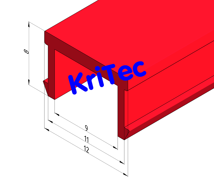 KriTec Abdeckprofil 10 PP rot