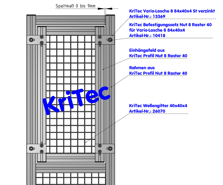 KriTec Vario-Lasche 8 84x40x4 St verzinkt