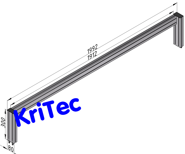 KriTec feste Ablageebene B= 2000x80x300mm