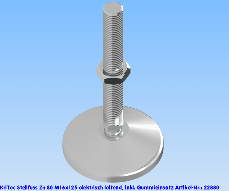 KriTec Stellfuß Zn 80 M16x125 elektrisch leitend