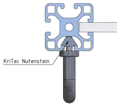 KriTec Handgriff Al 120 gerade, schwarz und silber