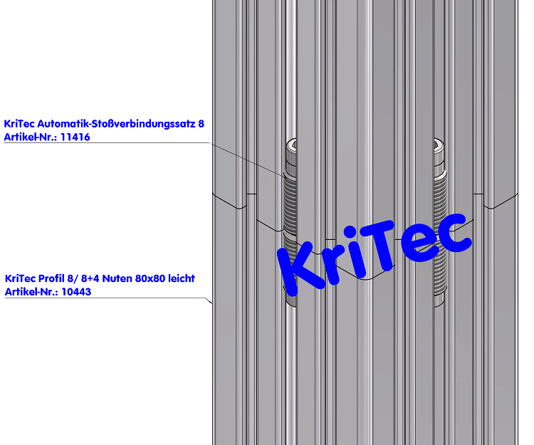 KriTec Profil 8 80x80 leicht 8+4 Nuten