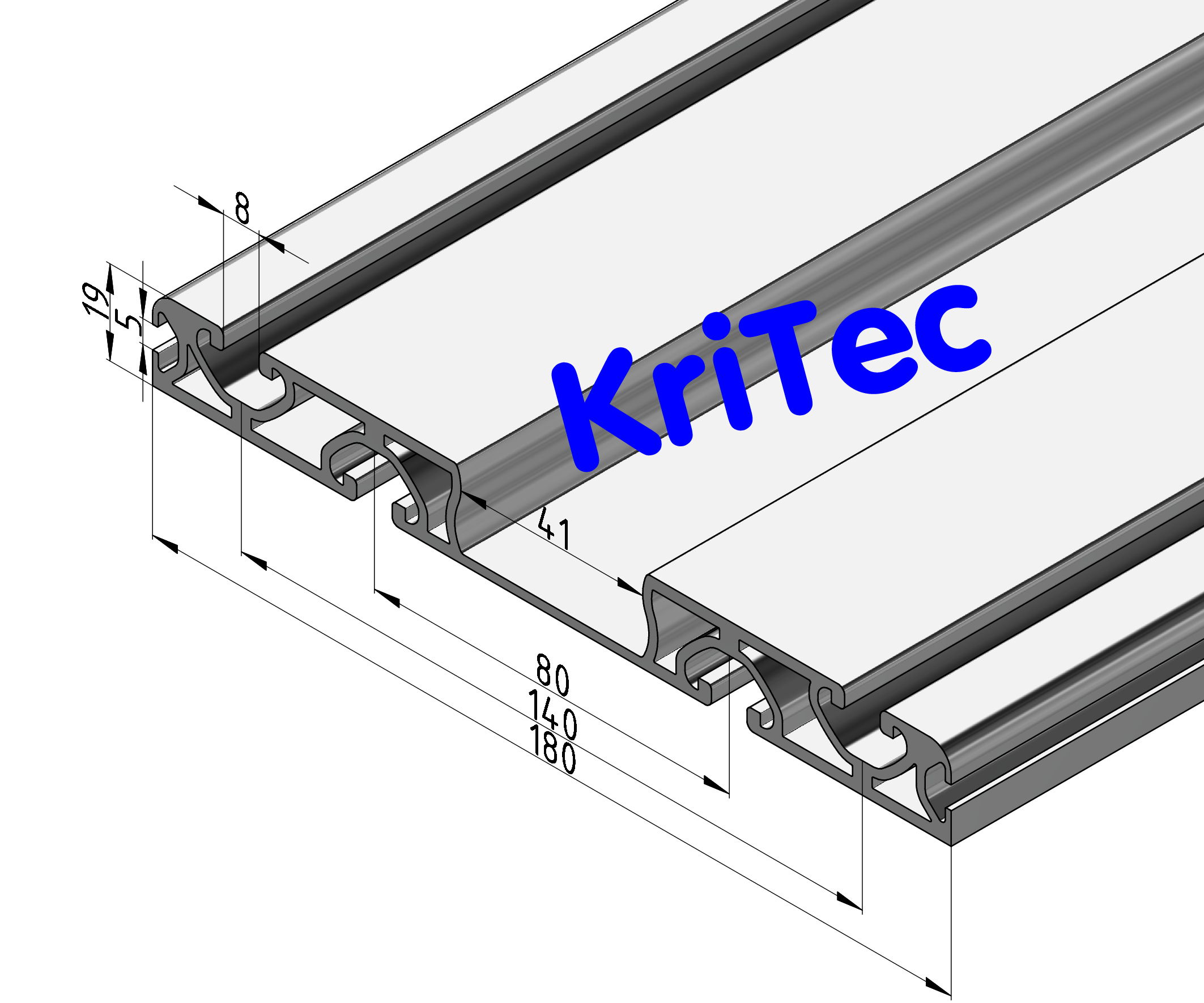 KriTec Boden-Rad-Führungsschiene FIFO