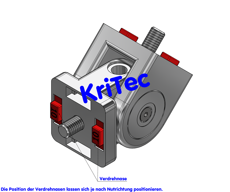 KriTec Schwenklager 10 Raster 40/ 45/ 50/ 60