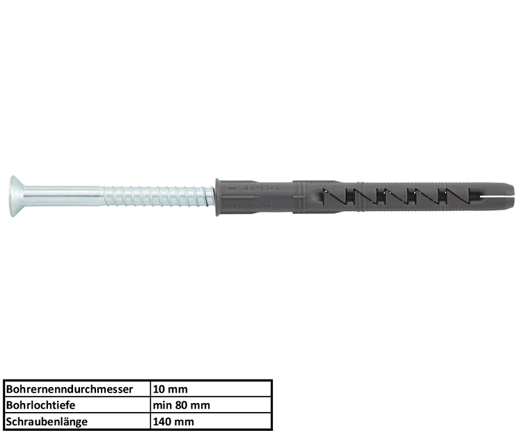 KriTec Kunststoff-Rahmendübel Stahl verzinkt Ø10x135