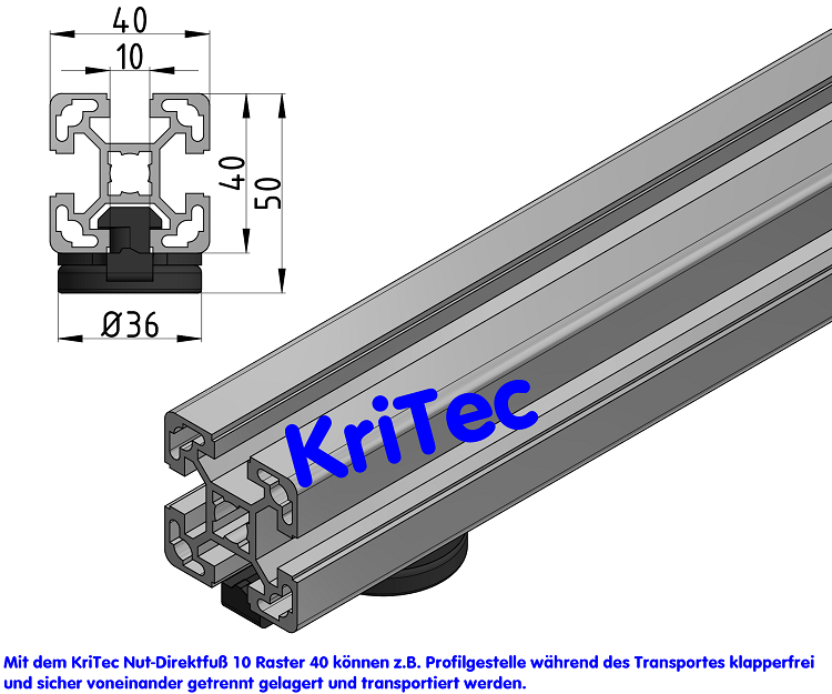 KriTec Nut-Direktfuß 10