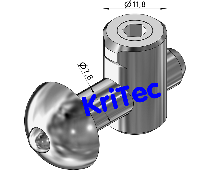 KriTec Zentralverbinder 8 S einschiebbar ohne Verdrehsicherung