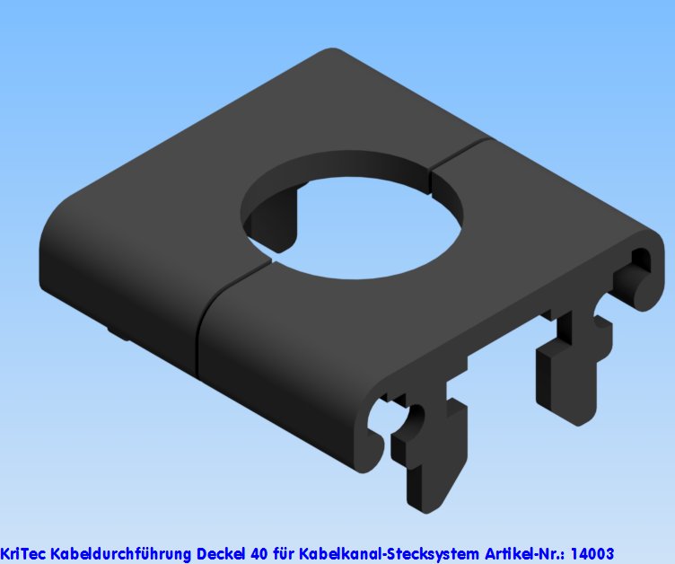 KriTec Kabeldurchführung Deckel 40 für Kabelkanalstecksystem