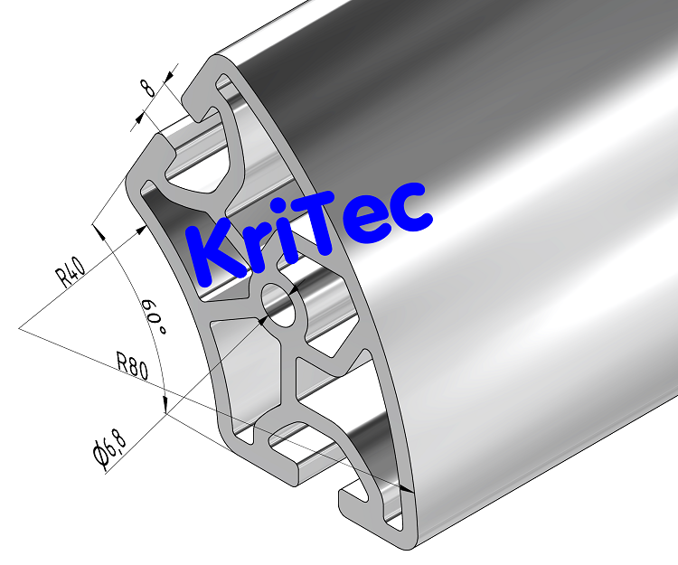 KriTec Profil 8 R40/80-60°