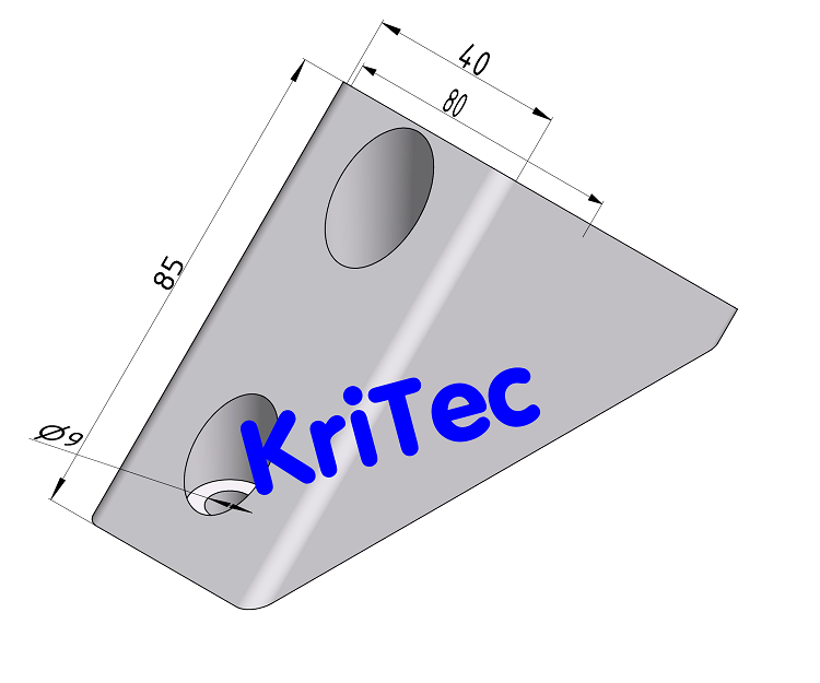 KriTec Profilverbindungsblock 8 80x40-45°