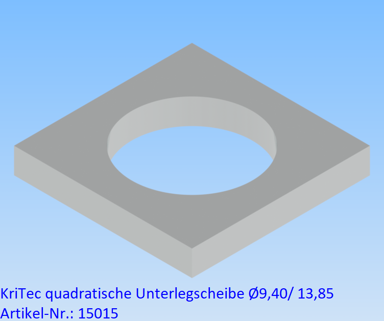 KriTec quadratische Unterlegscheibe Ø9,40/ 13,85