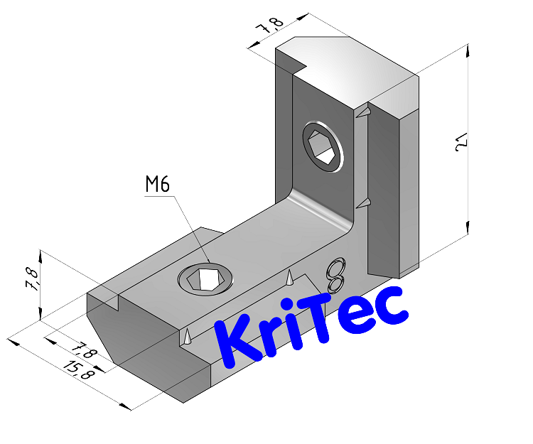KriTec Profilverbinder 8 90° innenliegend