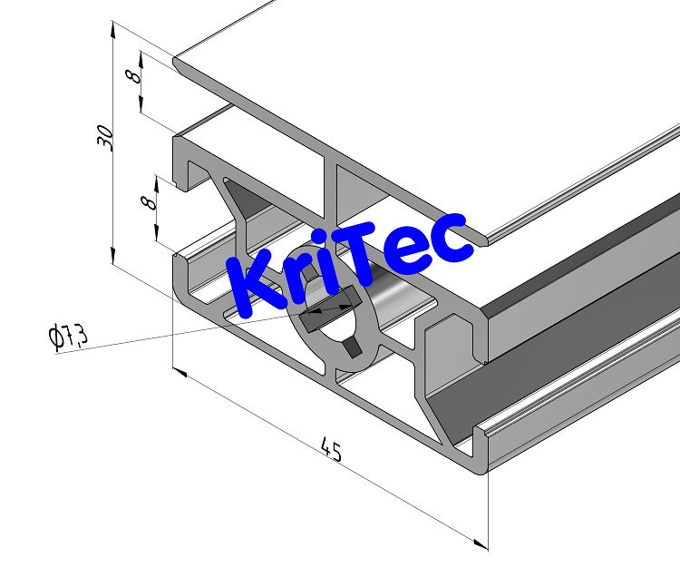 KriTec Schutzgitterprofil 8 (10) 30x45 180° passend für Nut 10