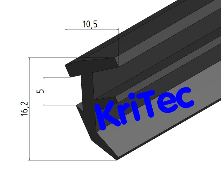 KriTec Dichtprofil 10 Raster 45, 4-6mm, schwarz