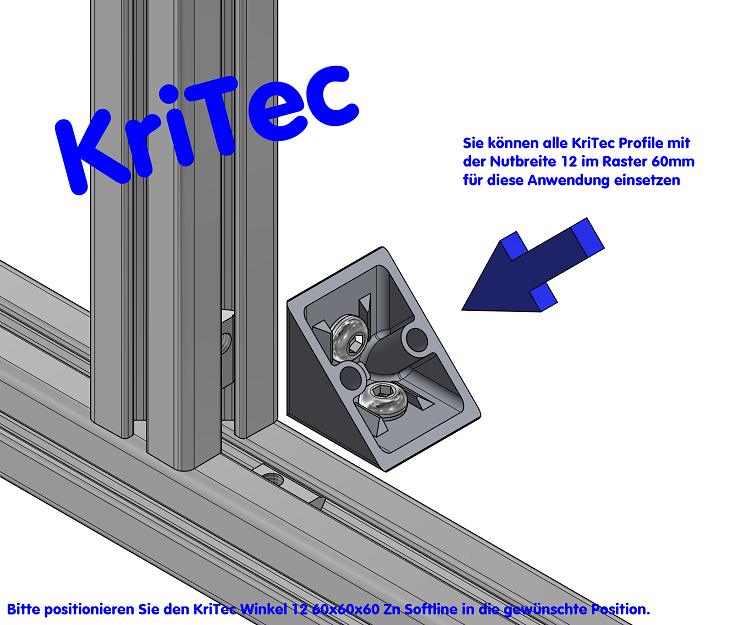 KriTec Winkel 12 60x60x60 Zn Softline
