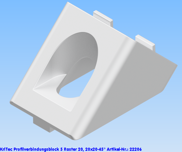 KriTec Profilverbindungsblock 5 Raster 20, 20x20-45°