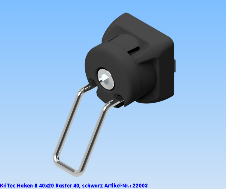 KriTec Haken 8 40x20 Raster 40, schwarz