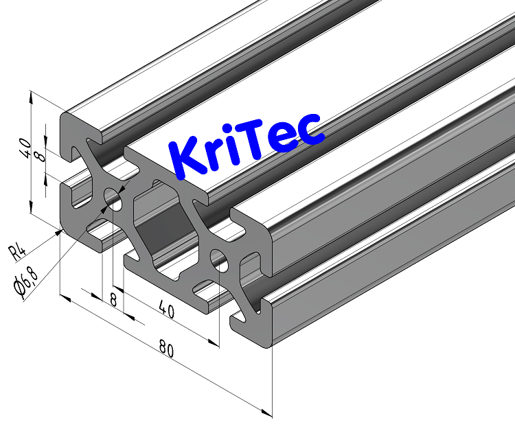 KriTec Profil 8 80x40 schwer