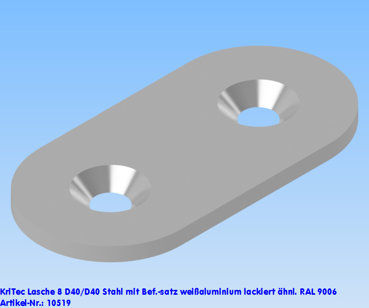 KriTec Lasche 8 D40/D40 Stahl mit Befestigungssatz