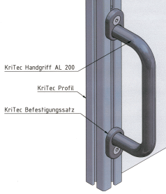 KriTec Handgriff Al 200 gerade, schwarz